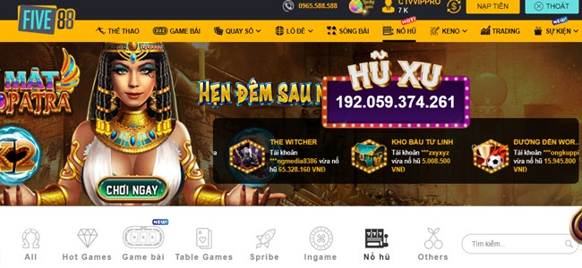 Các game nổ hũ Five88